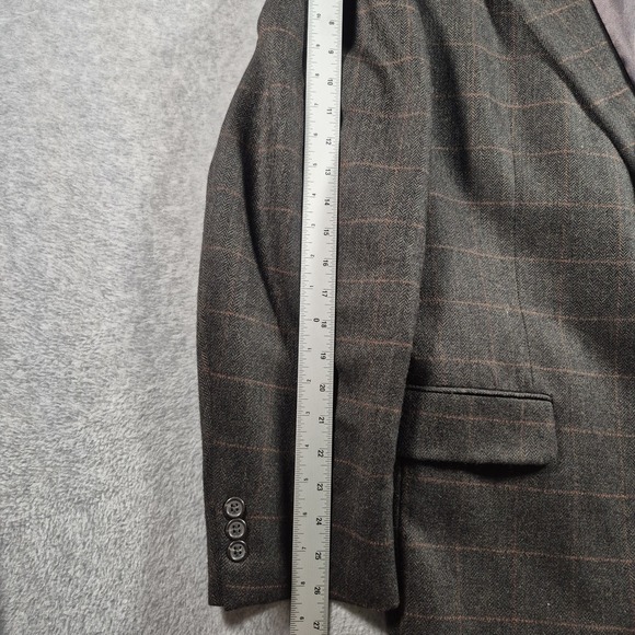 Brooks Brothers Blazer Men's 48L Windowpane Check Herringbone Lambswool Jacket - Picture 6 of 12
